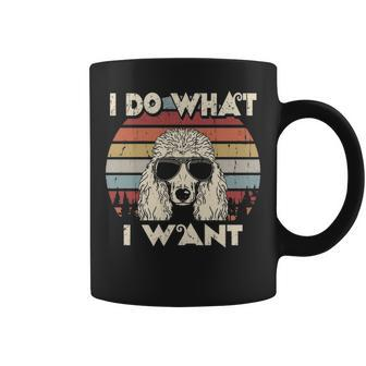 I Do What I Want Standard Poodle Vintage Retro Coffee Mug | Mazezy