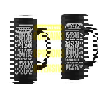 Warning Contains Facts And Opinions Some May Find Offensive Coffee Mug - Thegiftio