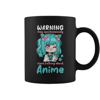 Warning May Spontaneously Start Talking About Anime I Kawaii Coffee Mug - Thegiftio UK