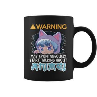 Warning May Spontaneously Talk About Anime N Manga Girl Coffee Mug | Mazezy CA