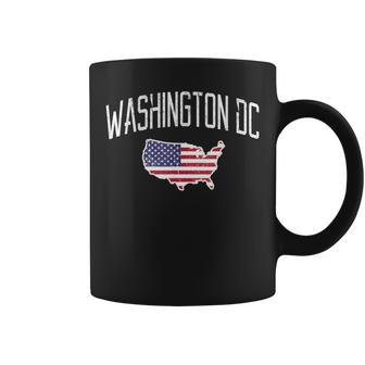 Washington Dc City Pride Usa Flag Distressed Coffee Mug - Monsterry DE