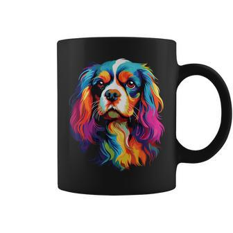 Watercolor Colorful Cavalier King Charles Spaniel Dog Coffee Mug - Thegiftio UK