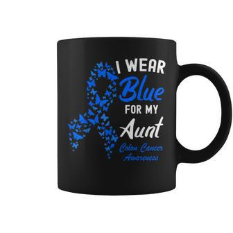 I Wear Blue For My Aunt Colorectal Colon Cancer Awareness Coffee Mug | Mazezy