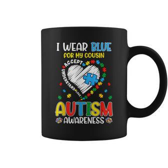 I Wear Blue For My Cousin Autism Awareness Mom Coffee Mug - Monsterry