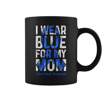 I Wear Blue For My Mom Colon Cancer Awareness Coffee Mug - Thegiftio UK