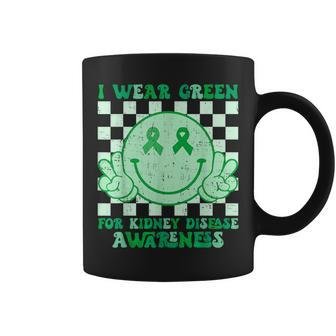 I Wear Green For Kidney Disease Awareness Retro Smile Face Coffee Mug - Seseable