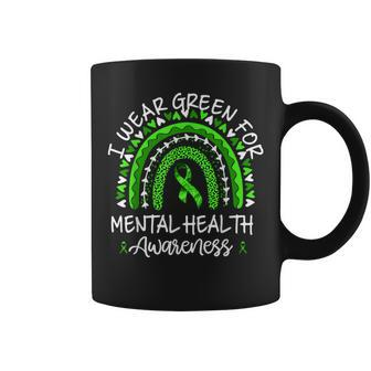 I Wear Green For Mental Health Awareness Month Rainbow Coffee Mug - Thegiftio UK