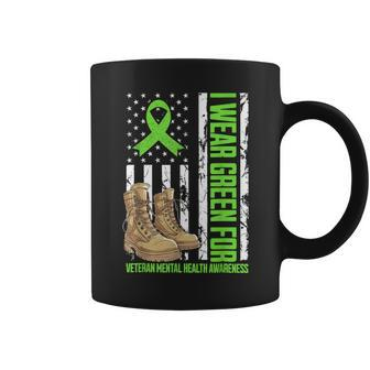 I Wear Green For Veteran Mental Health Awareness Military Coffee Mug - Monsterry CA