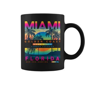 Wear Miami Florida T Miami Colorful Sunrise Graphic Coffee Mug - Monsterry AU