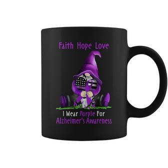 I Wear Purple For Alzheimer Awareness Gnome Faith Hope Love Coffee Mug - Monsterry CA