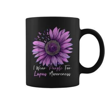 I Wear Purple For Lupus Awareness Sunflower Coffee Mug | Mazezy UK
