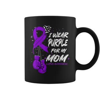 I Wear Purple For My Mom Lupus Awareness Support Coffee Mug - Monsterry AU