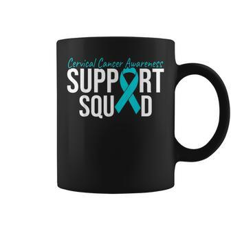 We Wear Teal And White Cervical Cancer Support Squad Coffee Mug - Thegiftio UK