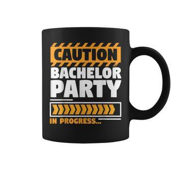 Wedding Groomsmen Caution Bachelor Party In Progress Coffee Mug | Crazezy UK