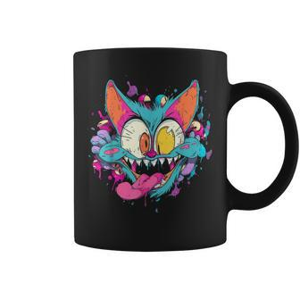 Weirdcore Dreamcore 90S Retro Funky Cat Weird Alt Aesthetic Coffee Mug - Thegiftio UK