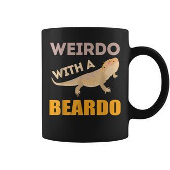 Weirdo With A Beardo Bearded Dragon Lizard Gecko Pet Reptile Coffee Mug - Monsterry CA