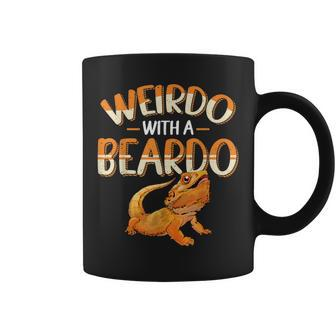 Weirdo With A Beardo Bearded Dragon Beardie Lover Coffee Mug - Monsterry DE