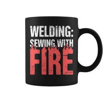 Welding Sewing With Fire Coffee Mug | Mazezy