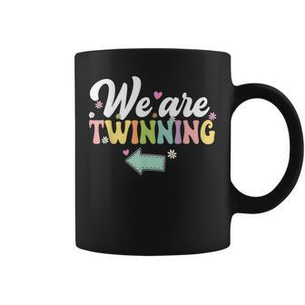 We're Twinning With My Bestie Twin Day Spirit Week Retro 70S Coffee Mug - Monsterry