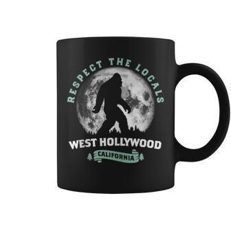 West Hollywood California Bigfoot Night Walk Retro Coffee Mug - Monsterry CA