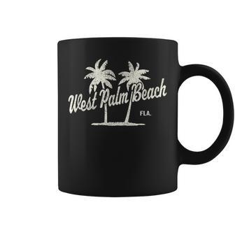 West Palm Beach Florida Vintage 70S Palm Trees Graphic Coffee Mug - Monsterry CA