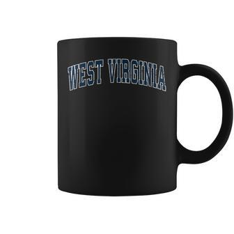 West Virginia Wv Vintage Sports Navy Coffee Mug - Monsterry