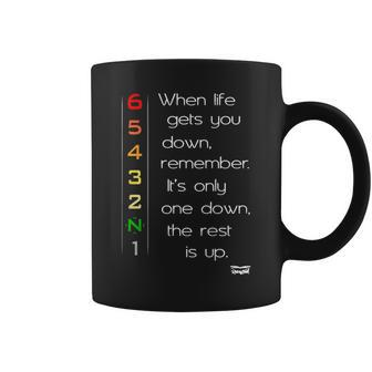 When Life Gets You Down Motorcycle Motorbike Gears On Back Coffee Mug - Seseable