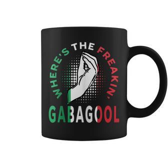 Where's The Freakin' Gabagool Meme Capicola Italian American Coffee Mug - Monsterry