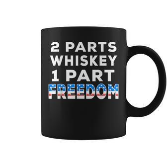 Whiskey And Freedom Patriotic Usa Flag Fourth 4Th Of July Coffee Mug - Monsterry AU