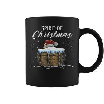 Whiskey Spirit Christmas Barrel Santa Hat Coffee Mug - Seseable