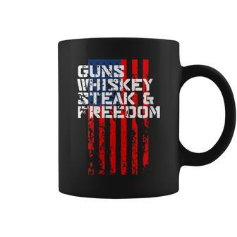 Whiskey Steak And Freedom Usa Flag Coffee Mug - Monsterry AU