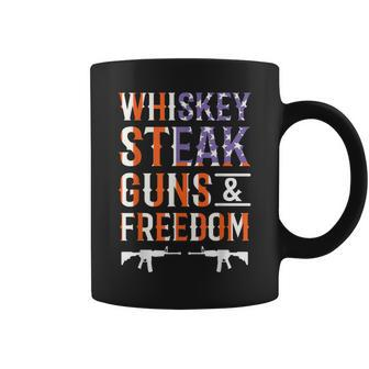 Whiskey Steak Guns & Freedom Whisky Alcohol Steaks Bbq Coffee Mug - Monsterry AU