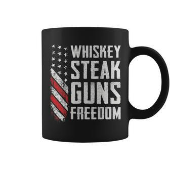 Whiskey Steak Guns Freedom Gun Bbq Drinking -On Back Coffee Mug - Monsterry CA