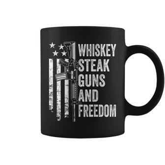 Whiskey Steak Guns And Freedom Usa Bbq Gun On Back Coffee Mug - Monsterry AU