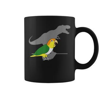 White Bellied Caique T-Rex Birb Memes Dinosaur Parrot Coffee Mug - Monsterry CA