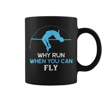 Why Run When You Can Fly Silhouette Athlete High Jump Coffee Mug - Monsterry UK