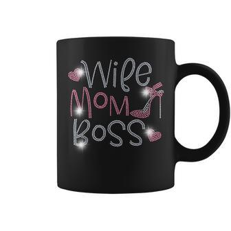 Wife Mom Boss Bling Rhinestone Birthday Party Coffee Mug | Crazezy CA