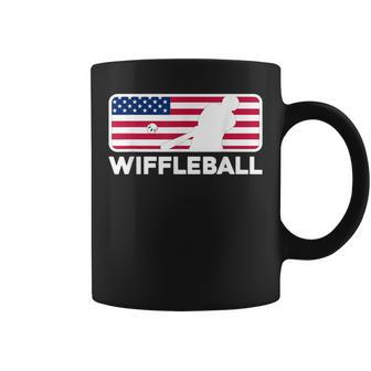 Wiffleball Player Logo American Flag Coffee Mug - Monsterry AU
