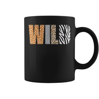 Wild Animal Pattern Giraffe Wolf Leopard Zebra Animal Print Coffee Mug - Monsterry AU