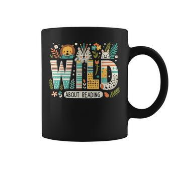Wild About Reading Bookworm Book Reader Zoo Animals Coffee Mug | Mazezy CA