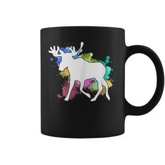 Wildlife Moose Canada Forest Animal Elk Colorful Moose Coffee Mug - Monsterry CA