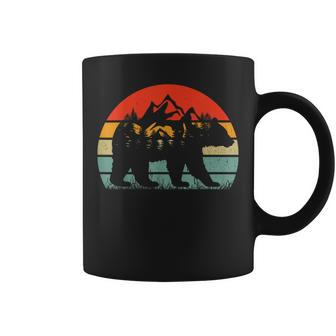Wildlife Trees Outdoors Nature Retro Forest Bear Camping Coffee Mug - Monsterry AU