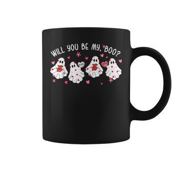 Will You Be My Boo Ghost Happy Valentine's Day Couple Coffee Mug - Monsterry DE