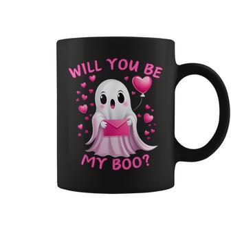 Will You Be My Boo Retro Valentine Ghost Spooky Valentine's Coffee Mug - Monsterry DE