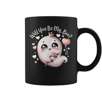 Will You Be My Boos Ghost Valentines Day Coffee Mug - Monsterry DE