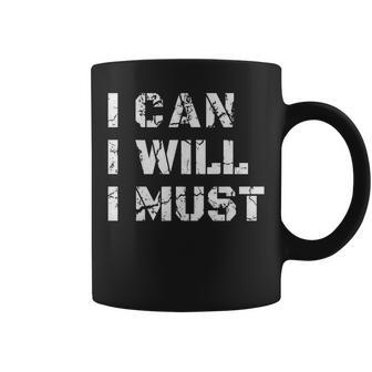 I Can I Will I Must Success Motivational Long Gym Coffee Mug - Monsterry UK