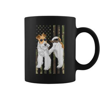 Wire Fox Terrier Wirefox Terrier Dad Camo Usa Flag Coffee Mug - Monsterry