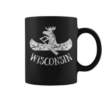 Wisconsin Wi Moose Canoe Vacation Coffee Mug - Monsterry UK