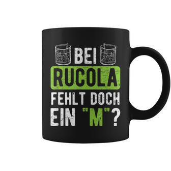 Witziges Spruch Tassen - Fehlt bei Rucola ein M?”, Humorvolles Mode - Seseable