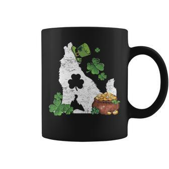 Wolf Dog Lover St Patrick's Day Coffee Mug | Mazezy